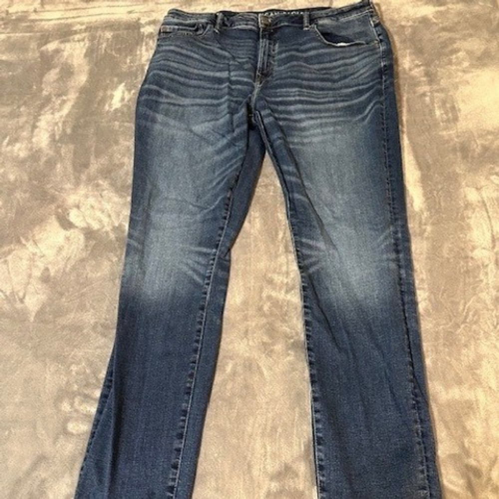 American Eagle Mens Athletic Skinny AirFlex+ Blue Jeans 40x34 Medium Wash